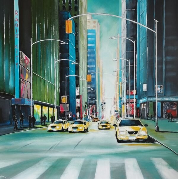 Taxis de New York - 80 x 80 cm