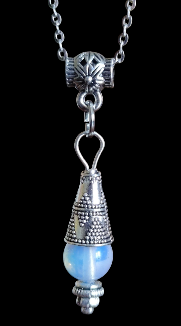 Ensemble collier et bracelet femme en Labradorite grise et opale – Image 3