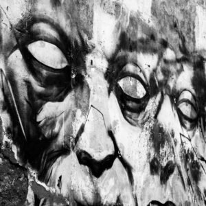 Portrait mural noire et blanc