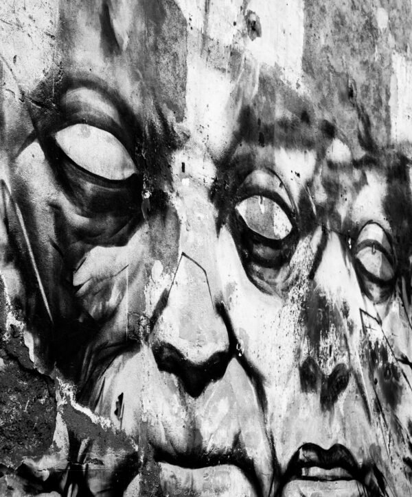 Portrait mural noire et blanc