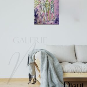 Trio doux dans un salon proche d'un canapé